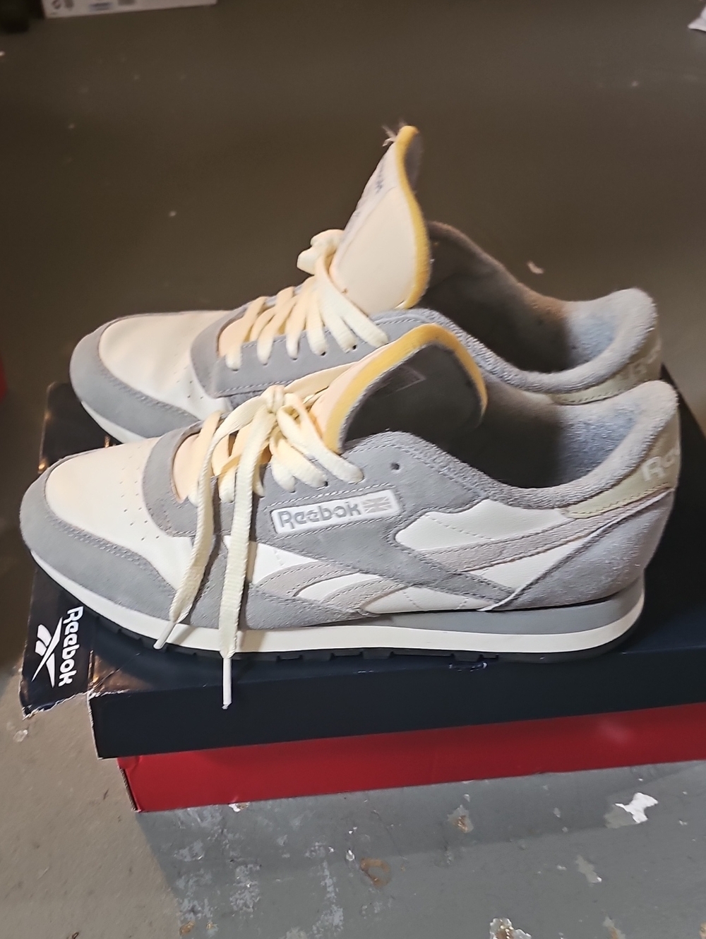 Reebok Men’s Gray & Cream Retro Running Sneakers